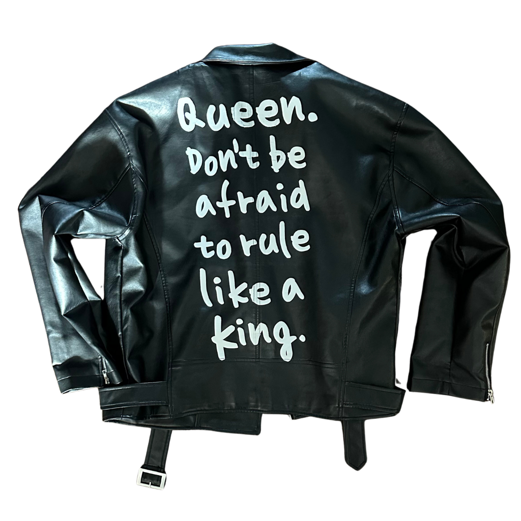 Faux Leather Queen Moto Jacket