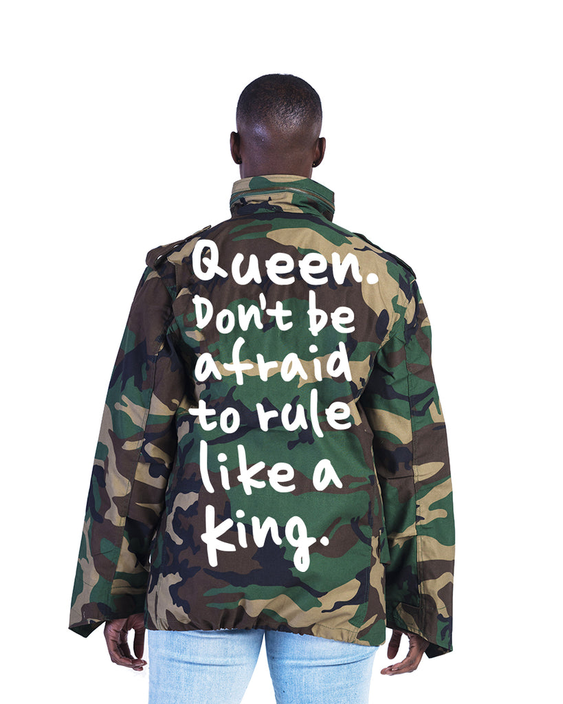 Queen. Don't Be Afraid to Rule Like a King Fatigue Army Jacket